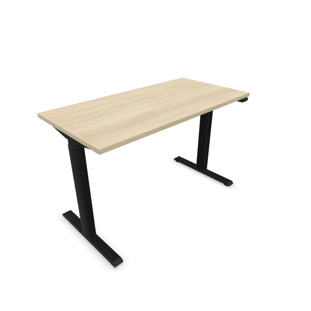 Електрическо бюро eComo Sit-Stand, черна рамка, 1200х600 мм, ПДЧ 25мм,акация