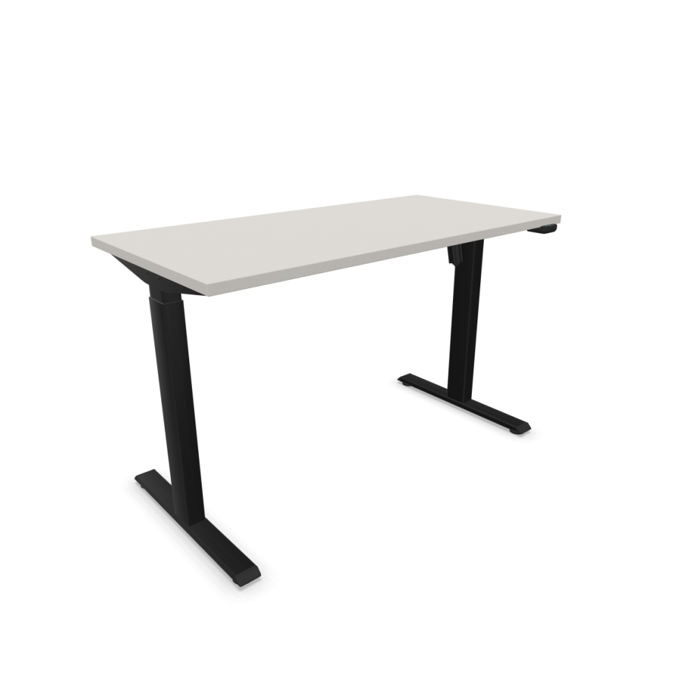 Електрическо бюро eComo Sit-Stand, черна рамка, 1200х600 мм, ПДЧ 25мм,платиненосиво