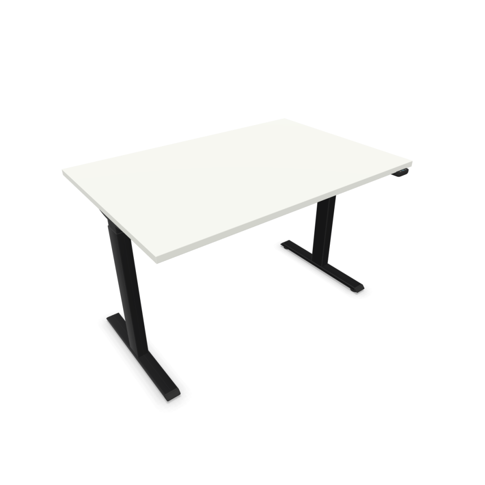 Електрическо бюро eComo Sit-Stand, черна рамка, 1200х800 мм, ПДЧ 25мм, бяло