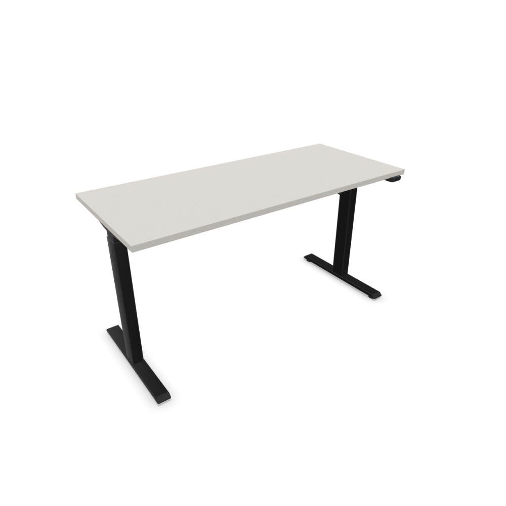 Електрическо бюро eComo Sit-Stand, черна рамка, 1400х600 мм, ПДЧ 25мм,платиненосиво