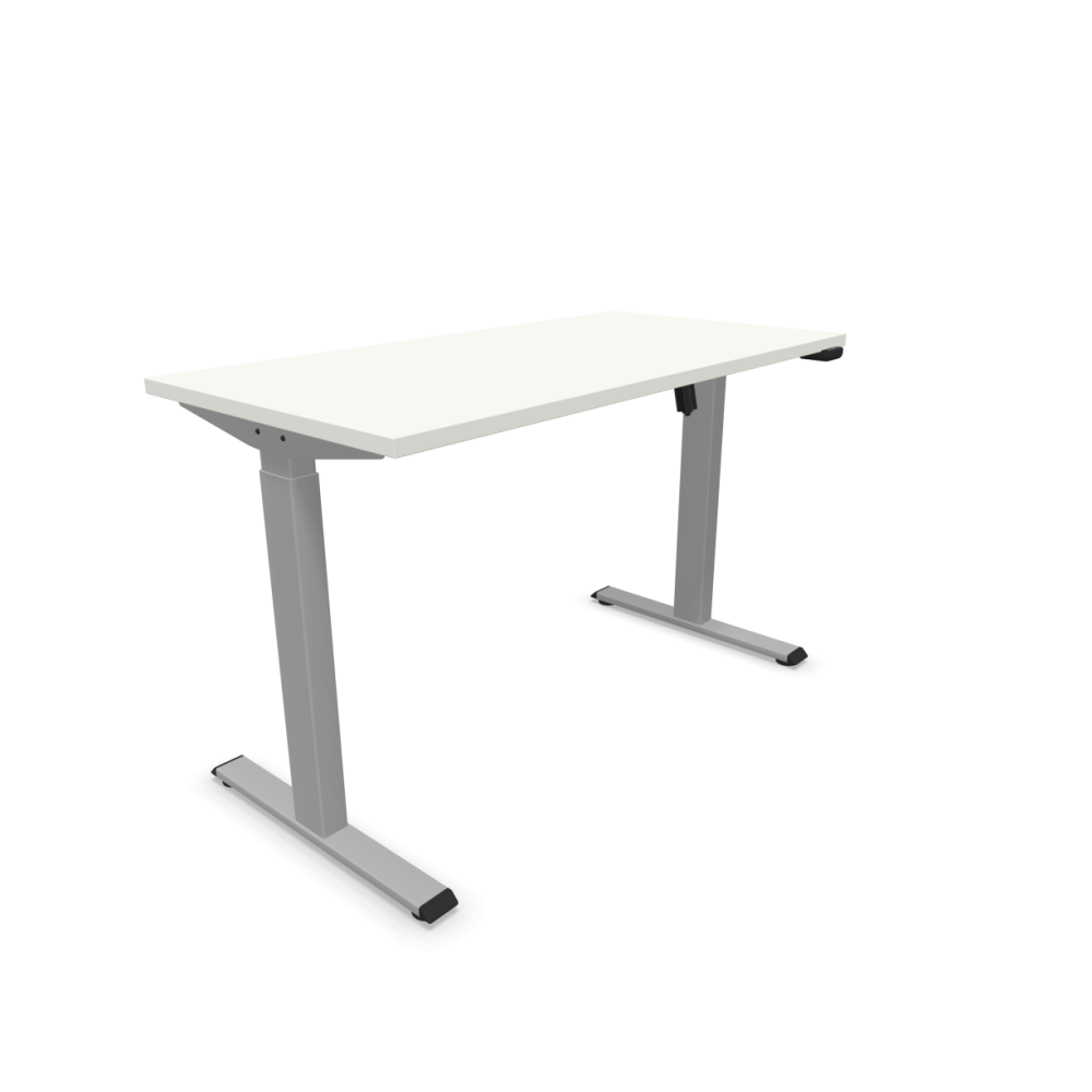Електрическо бюро eComo Sit-Stand, сива рамка, 1200х600 мм, ПДЧ 25мм,бяло
