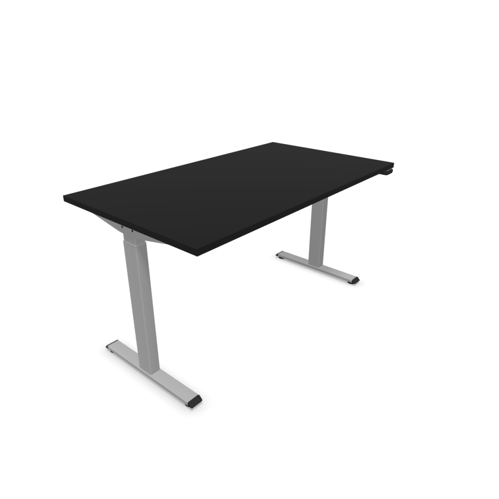 Електрическо бюро eComo Sit-Stand, сива рамка, 1400х800 мм, ПДЧ 25мм, черно