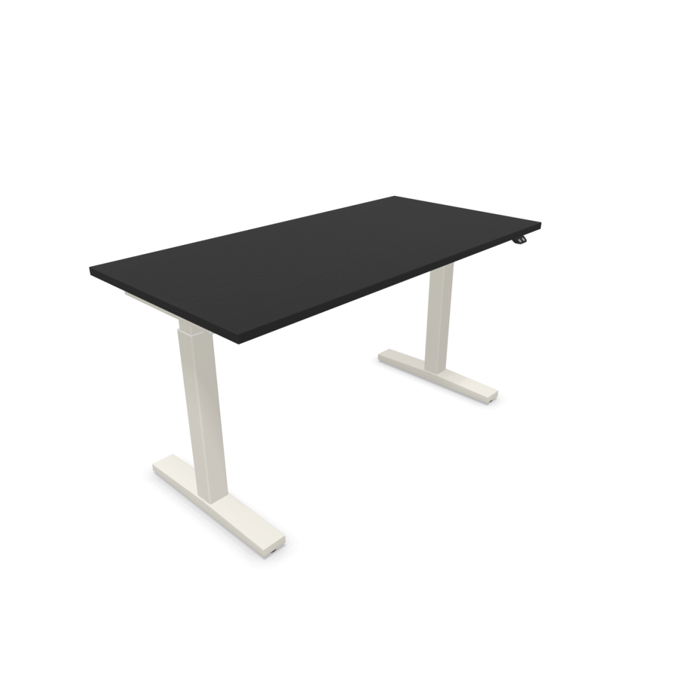 Електрическо бюро eUP2, бяла рамка, 1400х700 мм,ПДЧ 25 мм, черен графит