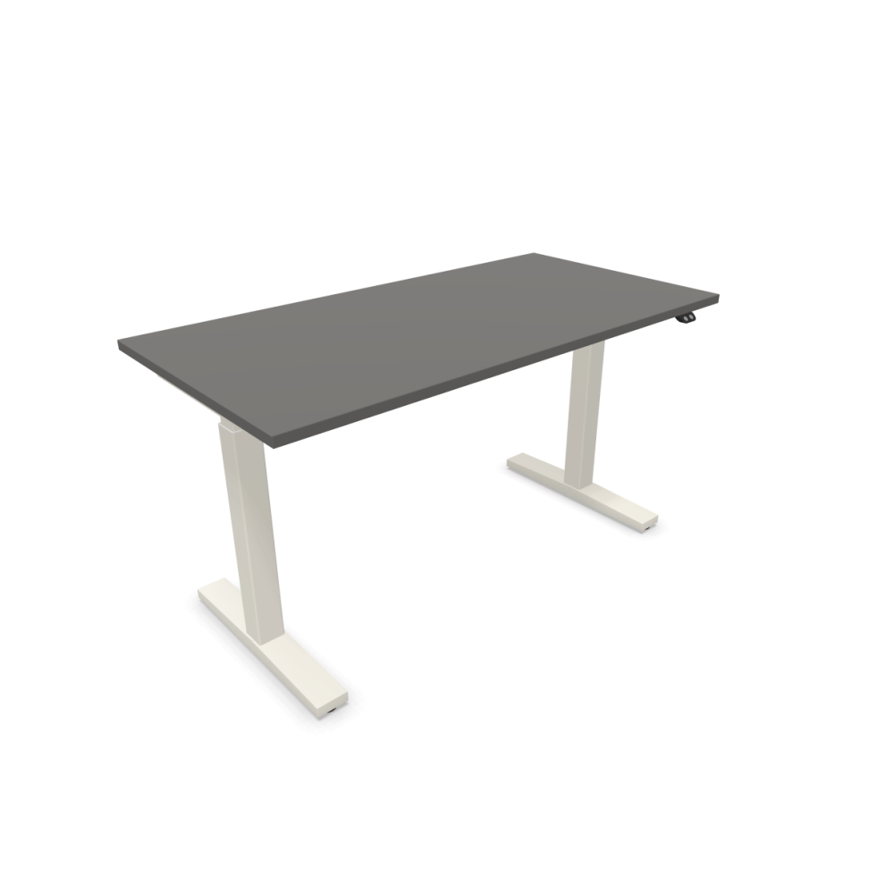 Електрическо бюро eUP2, бяла рамка, 1400х700 мм,ПДЧ 25 мм, тъмносиво