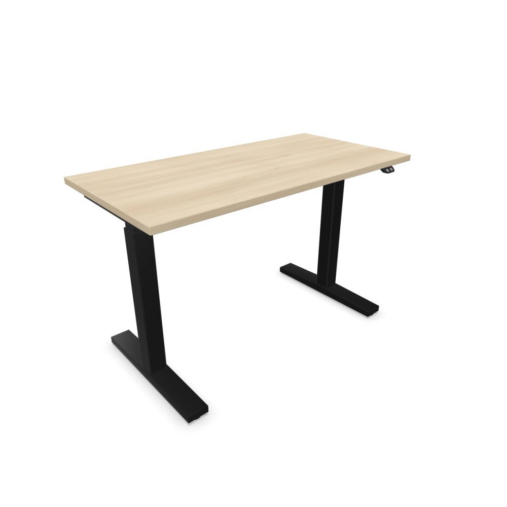 Електрическо бюро eUP2, черна рамка, 1200х600 мм,ПДЧ 25 мм, акация