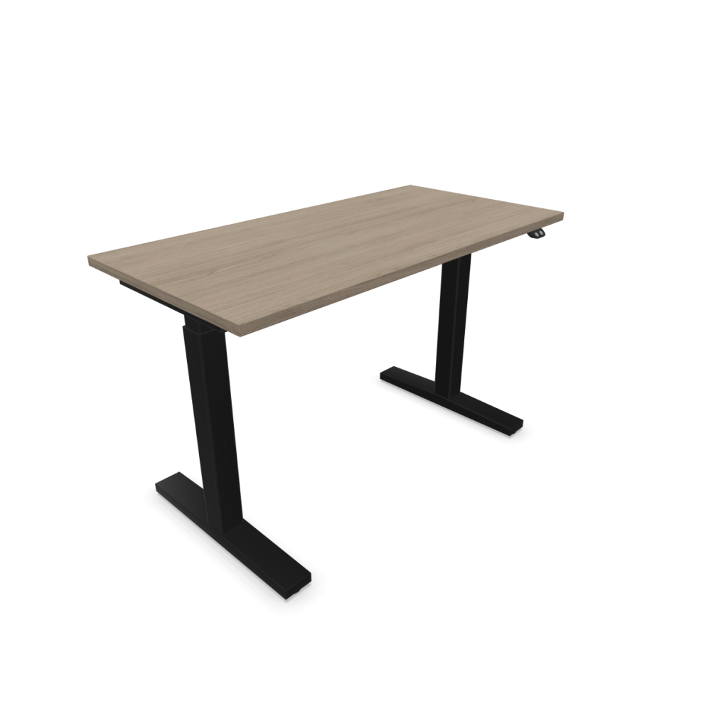 Електрическо бюро eUP2, черна рамка, 1200х600 мм,ПДЧ 25 мм, дъб Виченца