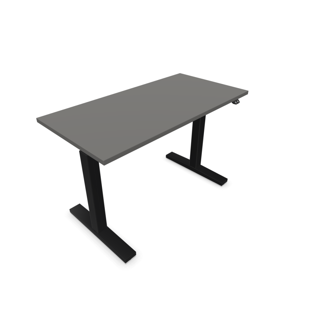 Електрическо бюро eUP2, черна рамка, 1200х600 мм,ПДЧ 25 мм, тъмносиво