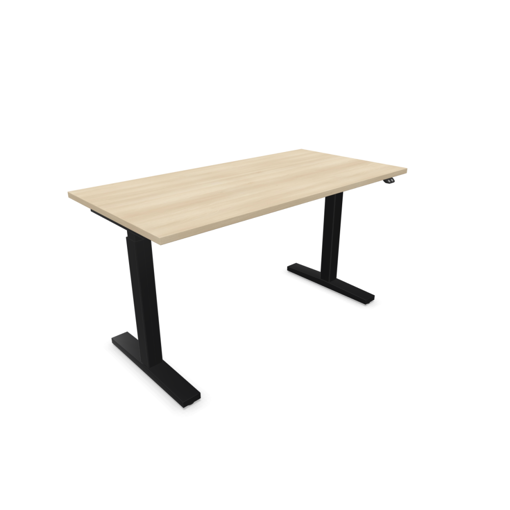 Електрическо бюро eUP2, черна рамка, 1400х700 мм,ПДЧ 25 мм, акация