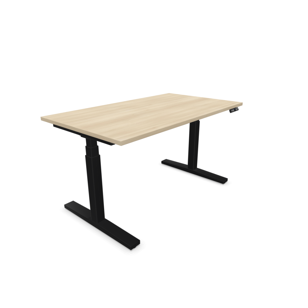 Електрическо бюро eUP3, черна рамка, 1400х800 мм,ПДЧ 25 мм, акация