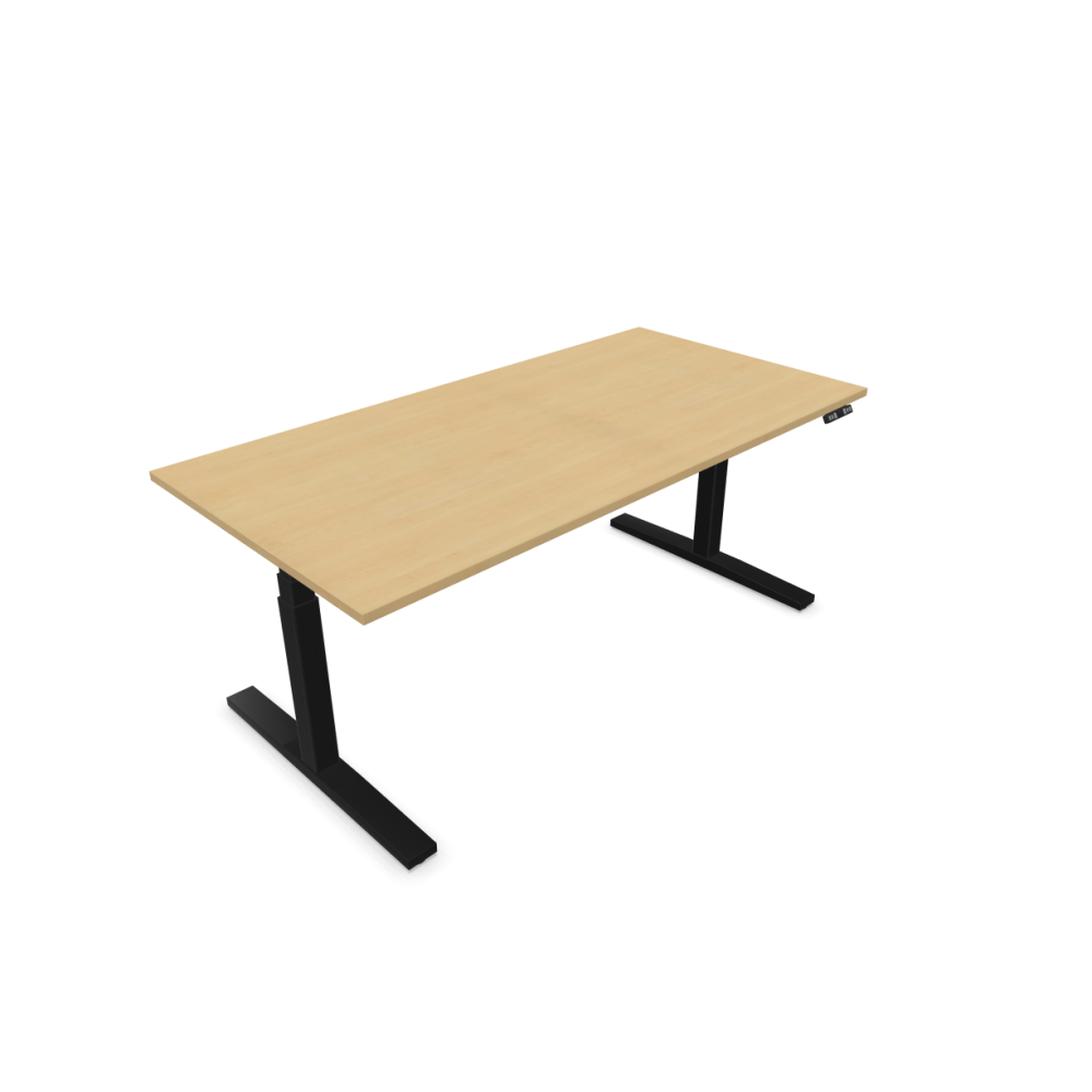 Електрическо бюро eUP3, черна рамка, 1800х900 мм,ПДЧ 25 мм, клен