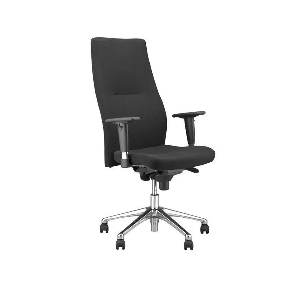 Ергономичен директорски стол Orlando HB, дамаска, база алуминий, регулируеми подлакътници, черен