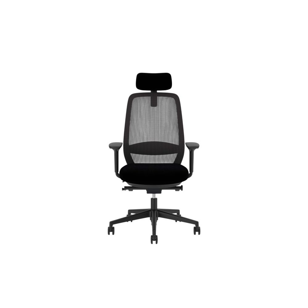 Ергономичен работен стол Elovie Mesh HRT, мрежа и дамаска, черна РР база, 4D подлакътници, черен