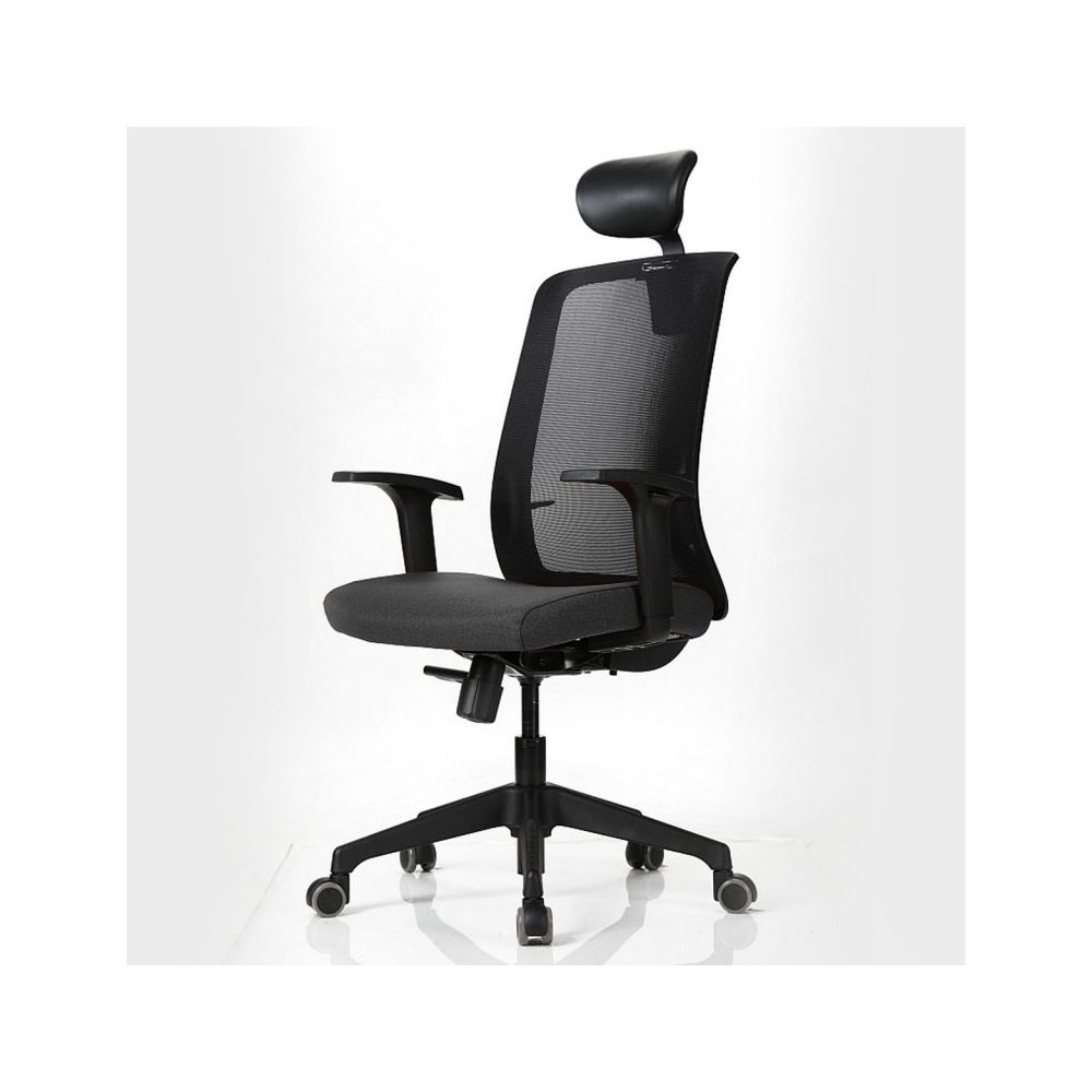 Ергономичен работен стол Matador HR, мрежа и дамаска, черна РР база, 2D подлакътници, черен