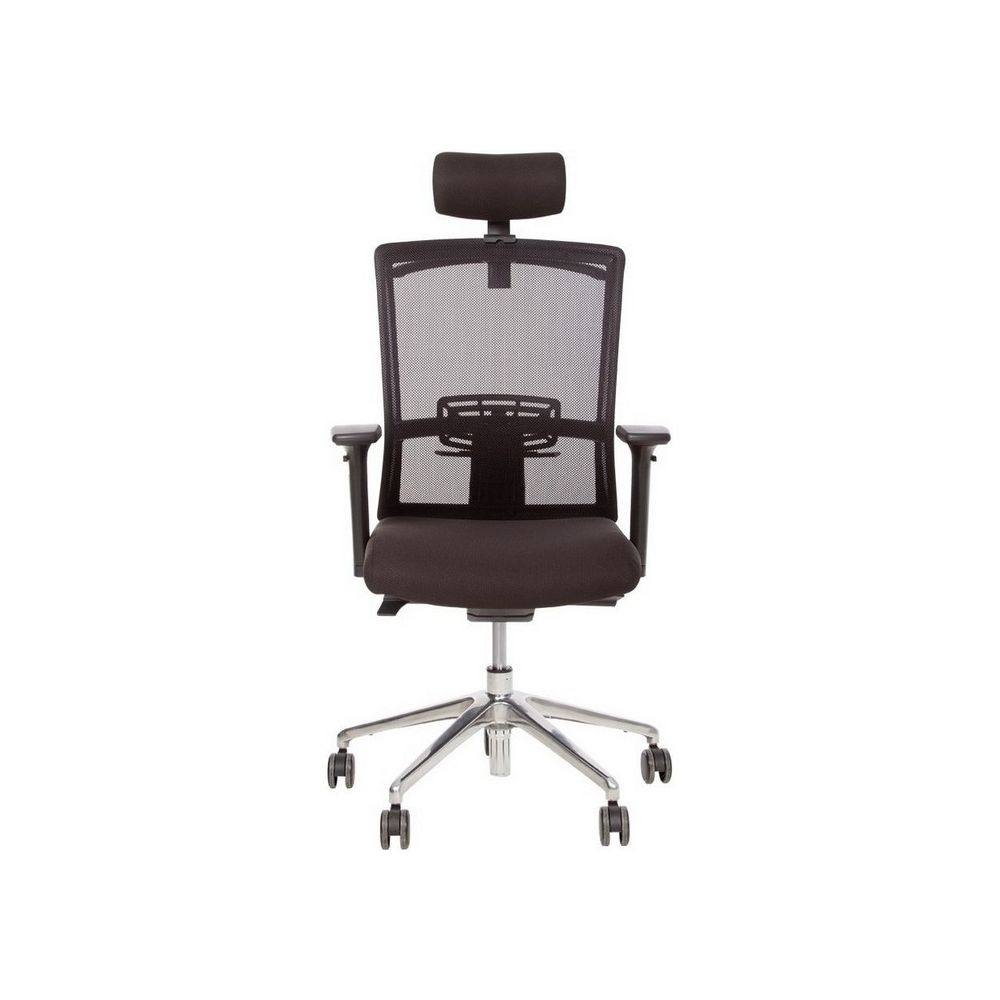 Ергономичен работен стол Stilo R HR, мрежа и дамаска, метална база, закачалка,2D подлакътници,черен