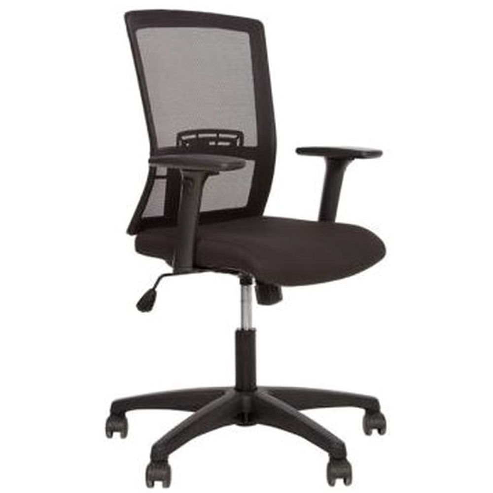 Ергономичен работен стол Stilo R, мрежа и дамаска, черна РР база, 2D подлакътници,черен