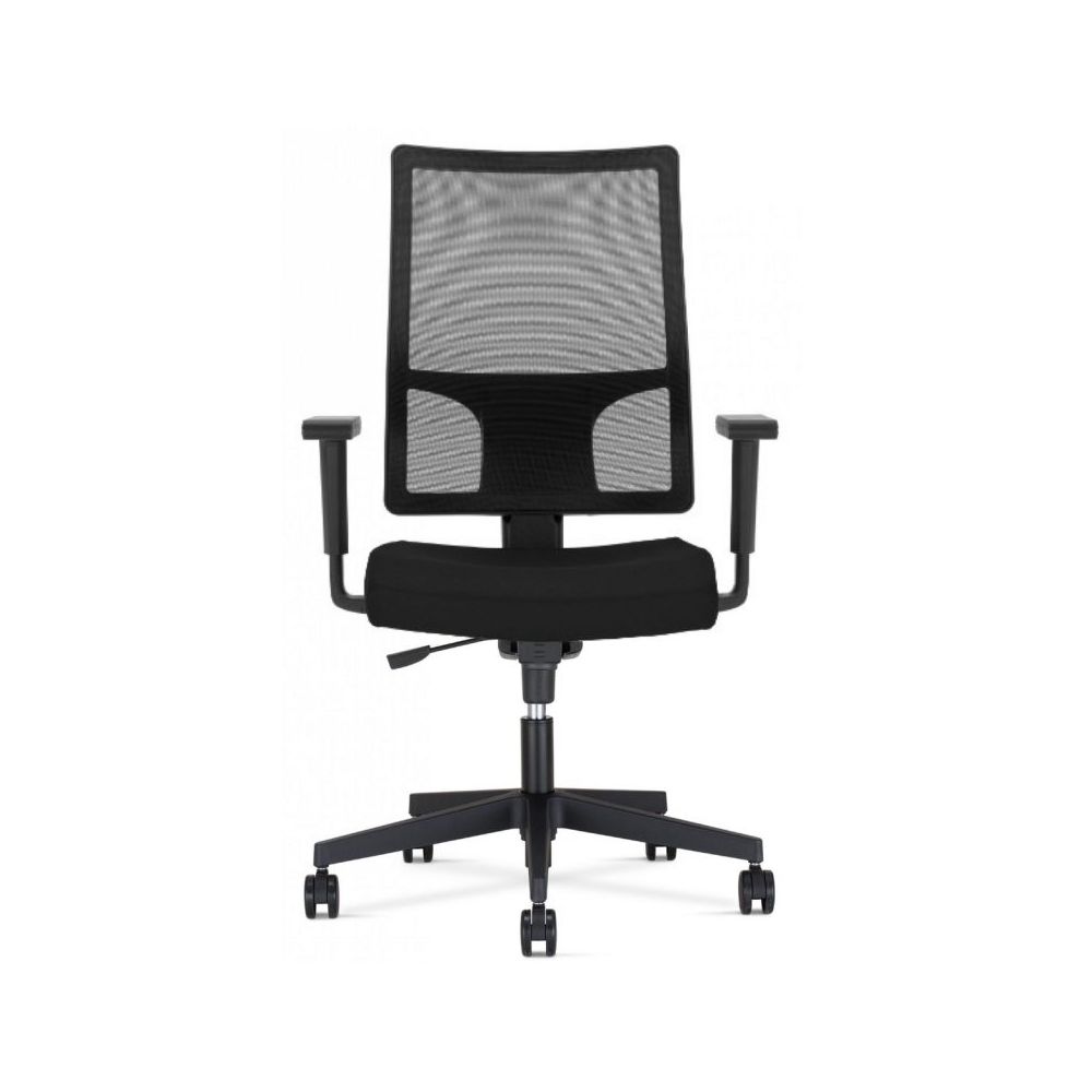 Ергономичен работен стол TakTik Lu Active 1, мрежа и дамаска, черна РР база, 2D подлакътници, черен