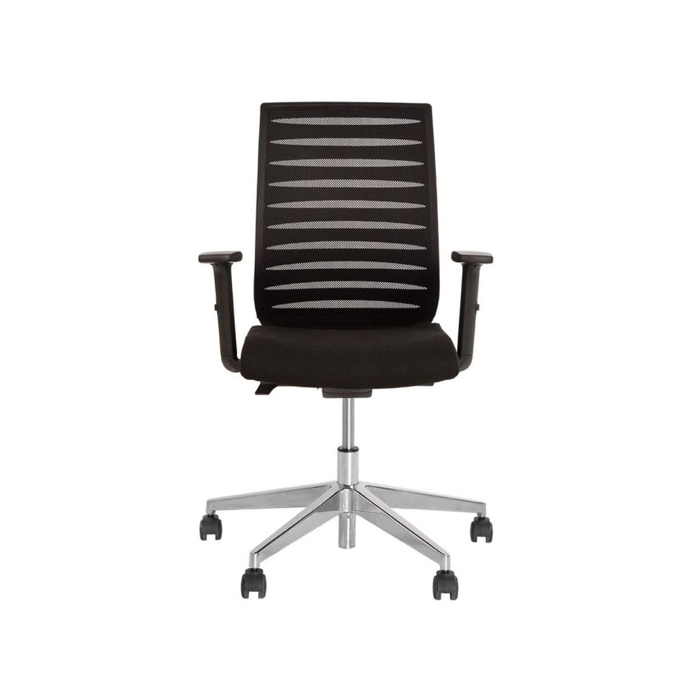 Ергономичен работен стол Xeon R SFB, мрежа и дамаска,база хром,фиксирани подклакътници,черен