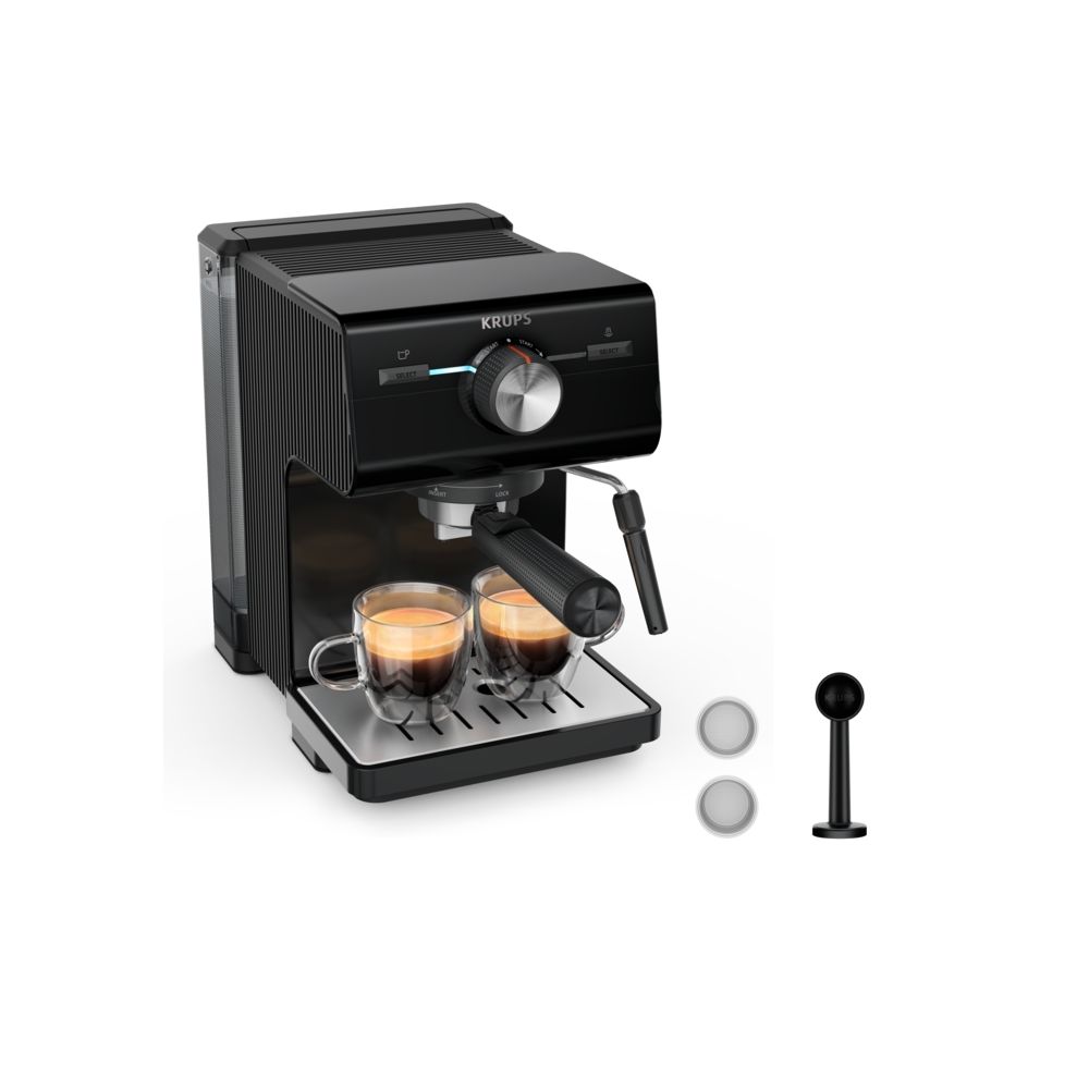 Еспресо кафемашина KRUPS Authentic, C50 XP381810, ръчна, с помпа, черна