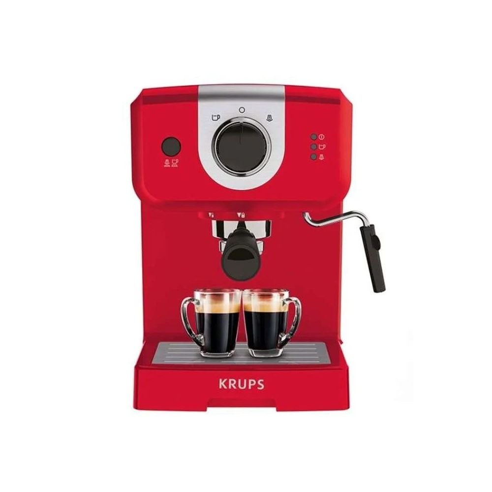 Еспресо кафемашина KRUPS Meca Opio, XP320530, ръчна, с помпа и пара, червена
