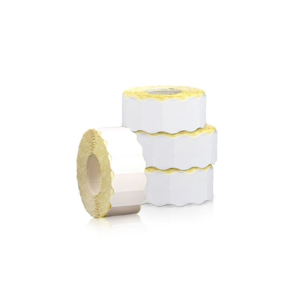 Етикети за маркиращи клещи APLI, 100923, презалепващи, бели, 26х16 мм, ролка 1000 бр.