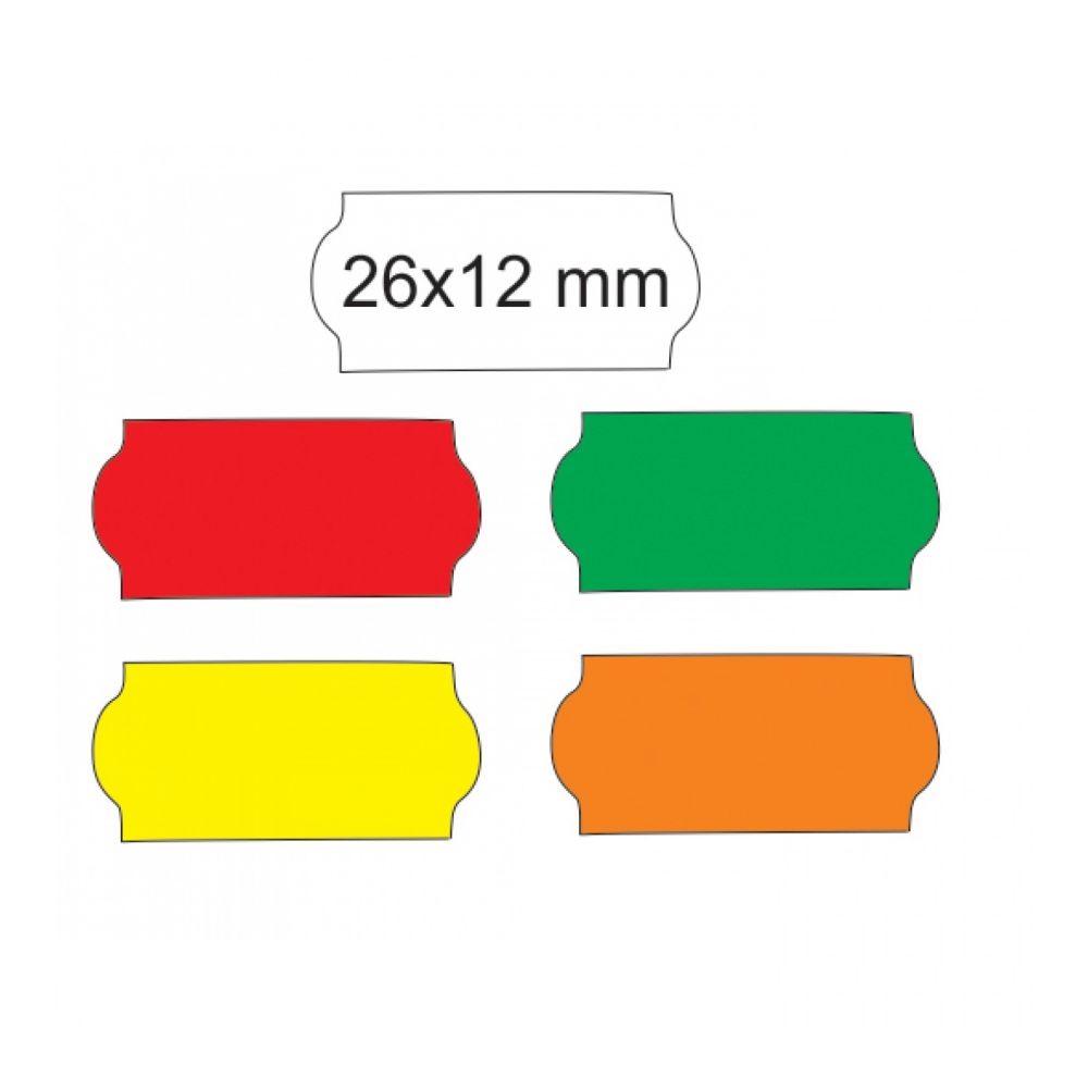 Етикети за маркиращи клещи Markin, червени, 26х12 мм, ролка 1500 бр.