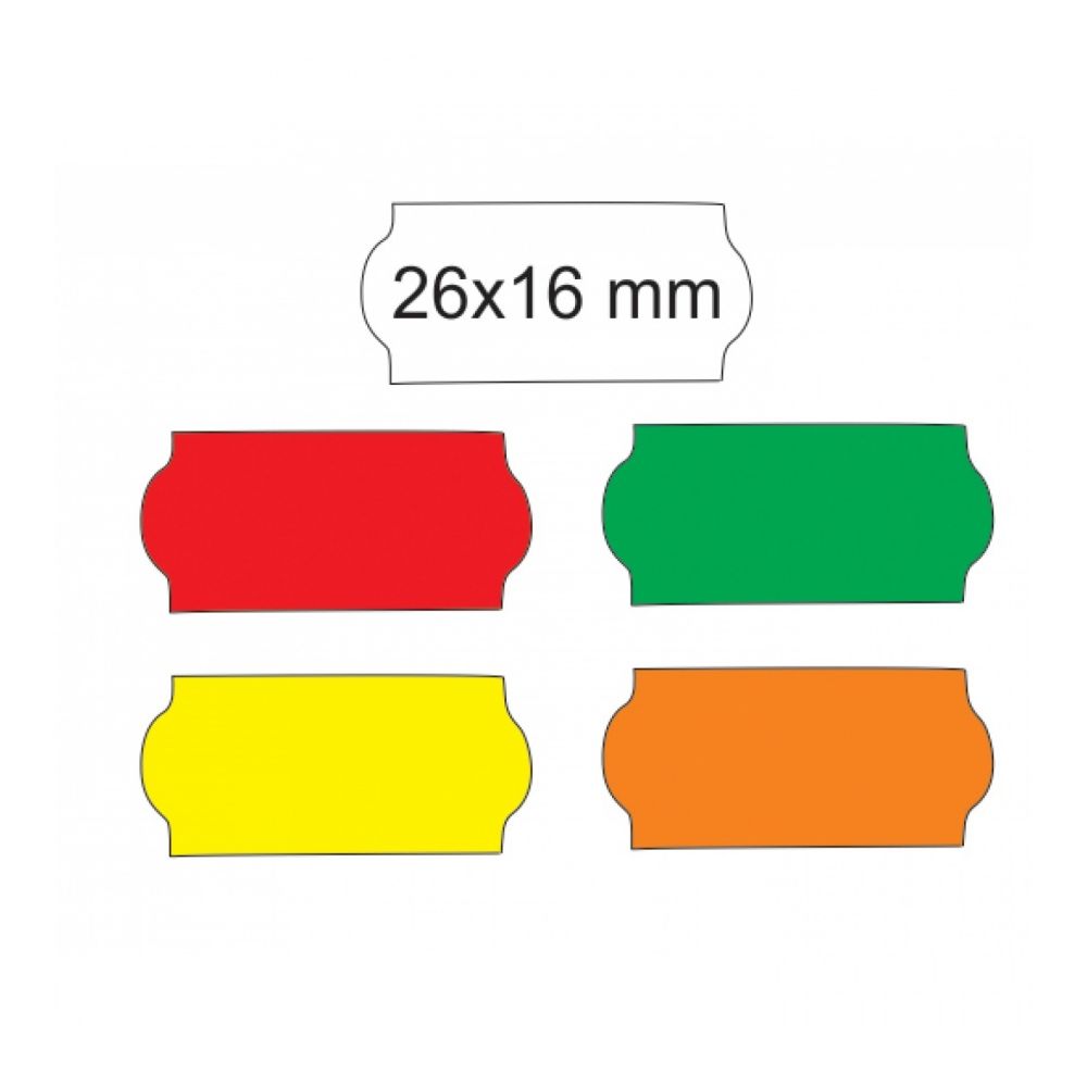 Етикети за маркиращи клещи Markin, зелени, 26х16 мм, ролка 1000 бр.
