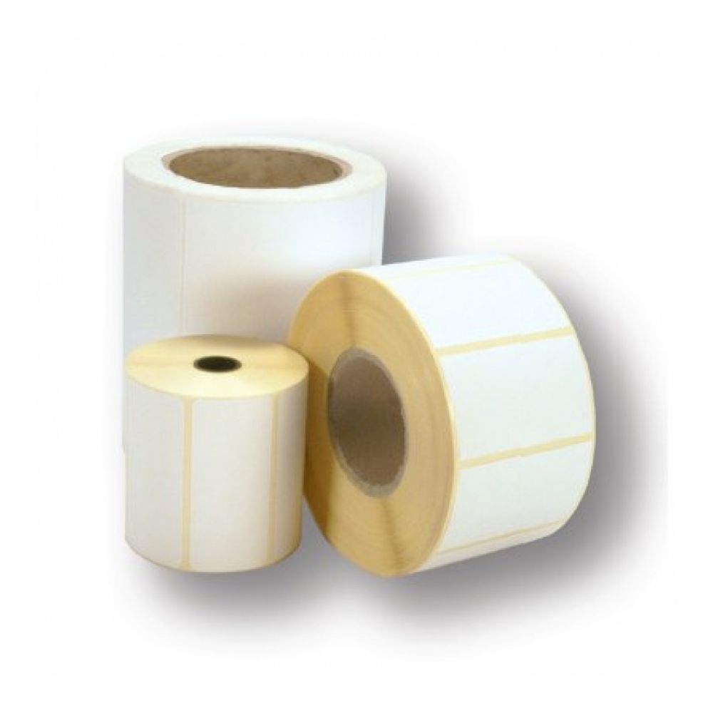 Етикети за термотрансферен печат, бели, 100х150 мм, шпула 76 мм, 500 бр./ролка 