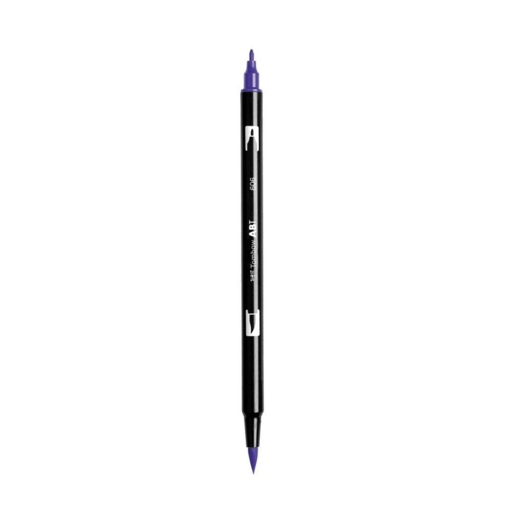 Aкварелен двувърх маркер Tombow ABT Dual Brush, четка 3.5 мм, връх 0.8 мм, 606 violet Aкварелен двувърх маркер Tombow ABT Dual Brush, четка 3.5 мм, връх 0.8 мм, 606 violet