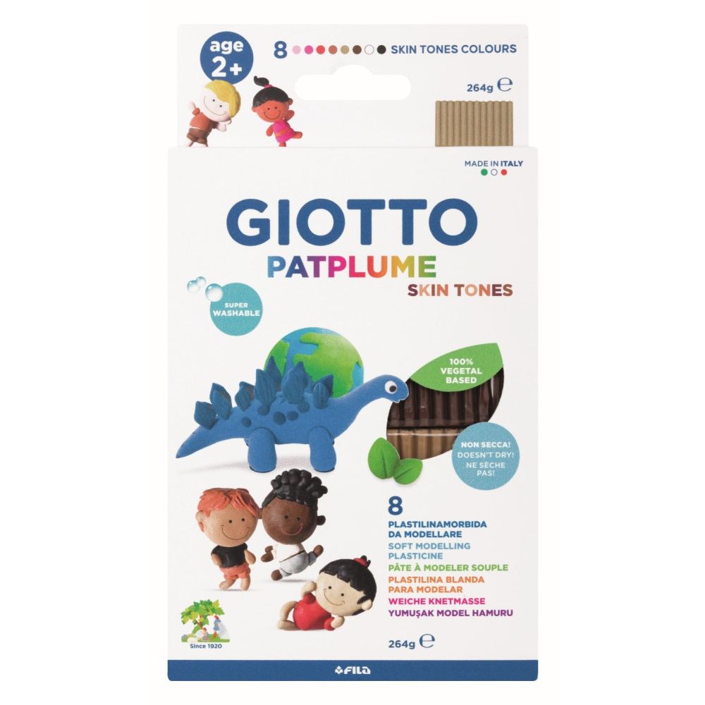 Пластилин GIOTTO Patplume Skin Tones, 8 x 33 г