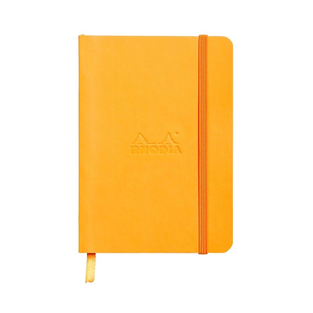 Джобен бележник RHODIA Rhodiarama, A6, 72 л., редове, хартия шамоа 90 г, меки PU корици, оранжев