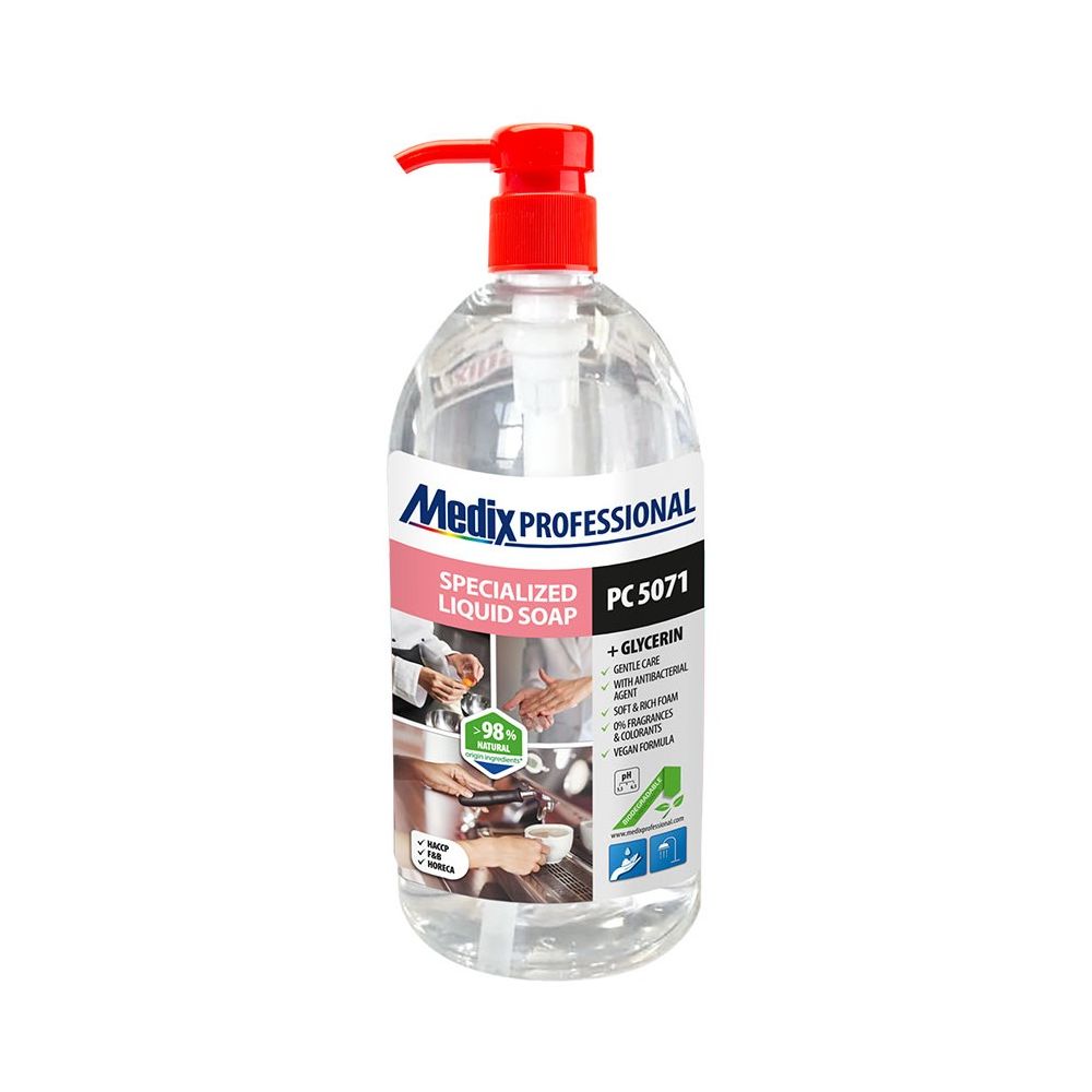 Течен сапун Medix Professional, PC 507, антибактериален, без аромат, 1 л Течен сапун Medix Professional, PC 507, антибактериален, без аромат, 1 л