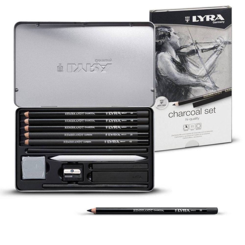 Комплект за рисуване с въглен и карбон LYRA Rembrandt Charcoal, 12 части