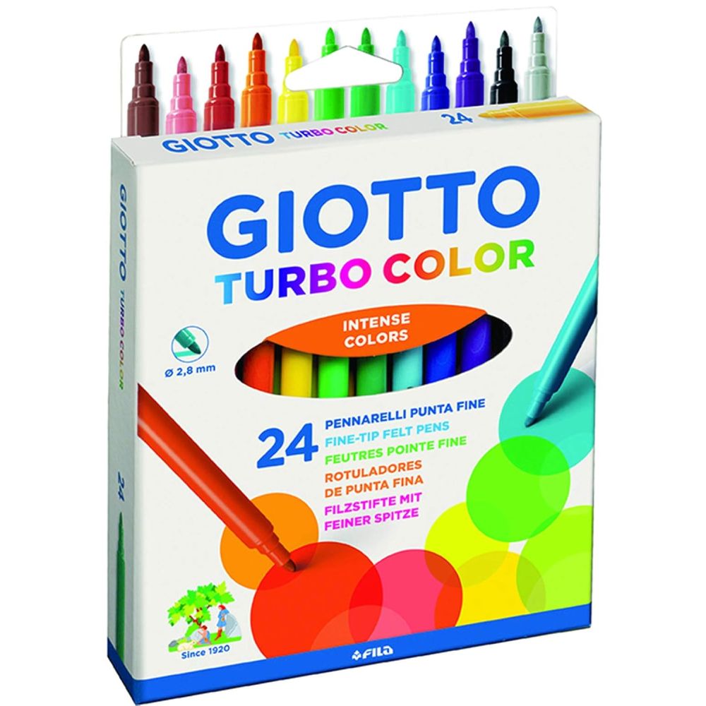 Флумастери GIOTTO Turbo Color, връх 2.8 мм, 24 цвята