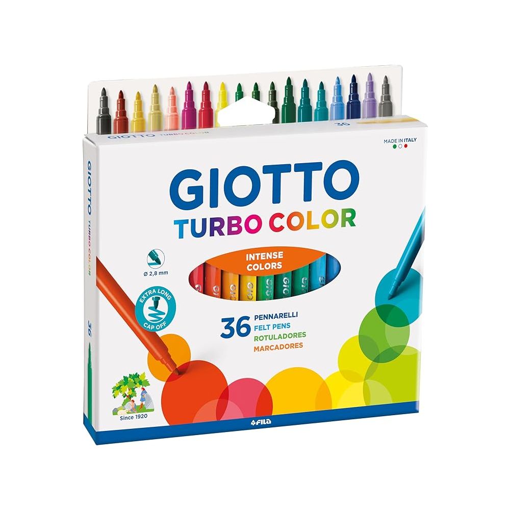 Флумастери GIOTTO Turbo Color, връх 2.8 мм, 36 цвята