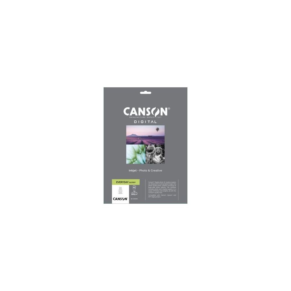 Фотохартия Canson Every Day Glossy, гланц, А4, 200 г, за inkjet, пакет 15 л.