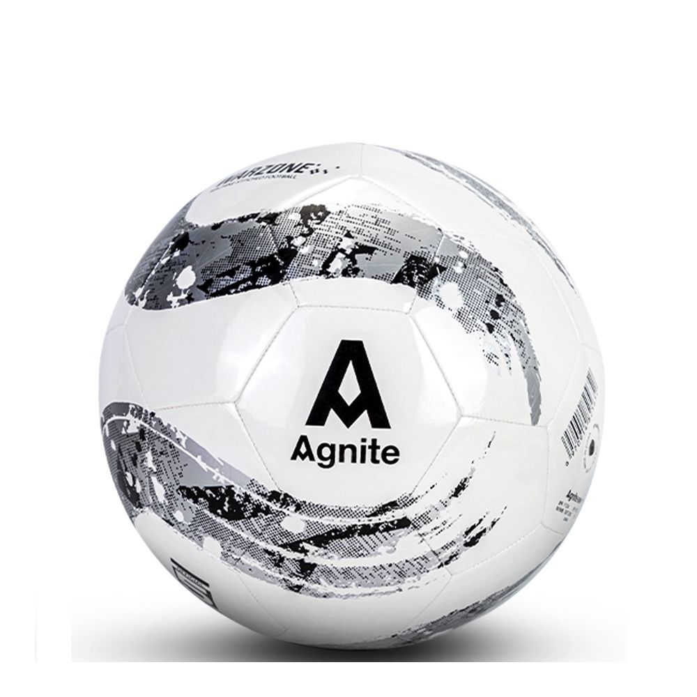 Футболна топка Deli Agnite F1234, размер 5, TPU, бяло и сиво, шита, ненапомпана