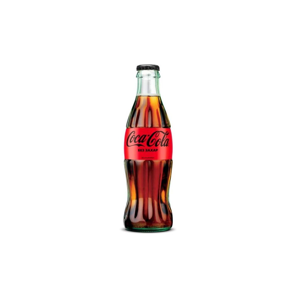 Газирана напитка Coca-Cola Zero, без захар, стъклена бутилка, 250 мл
