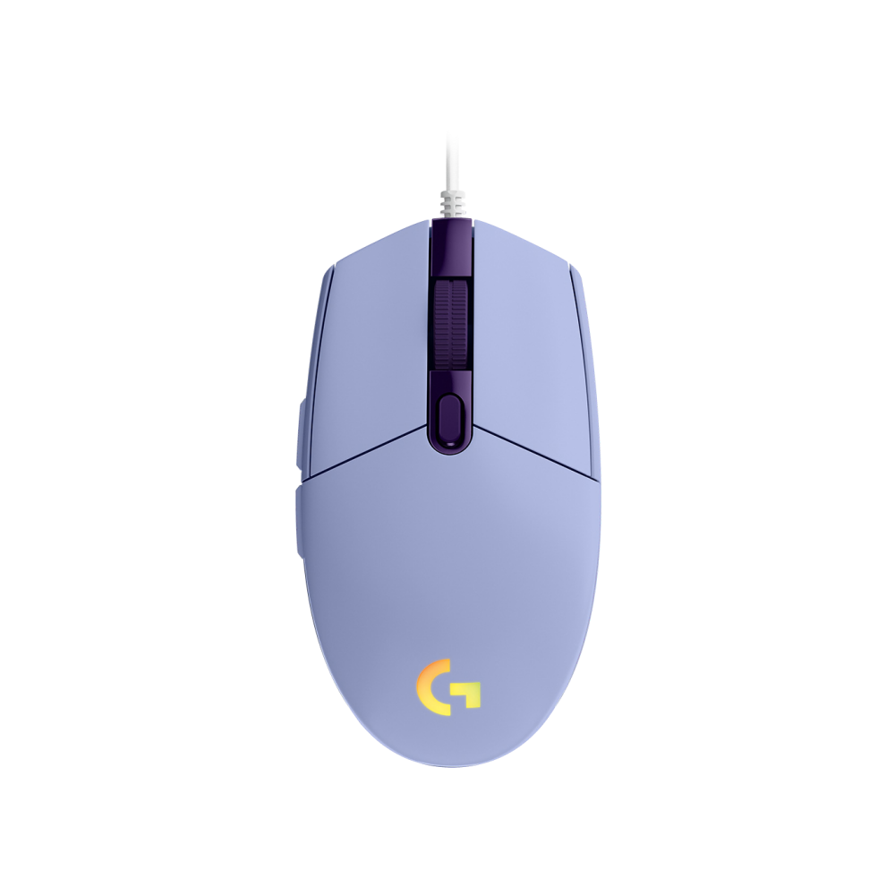 Геймърска мишка Logitech G102 LightSync, USB, с кабел, 8000 dpi, 6 бутона, с подсветка, лилава