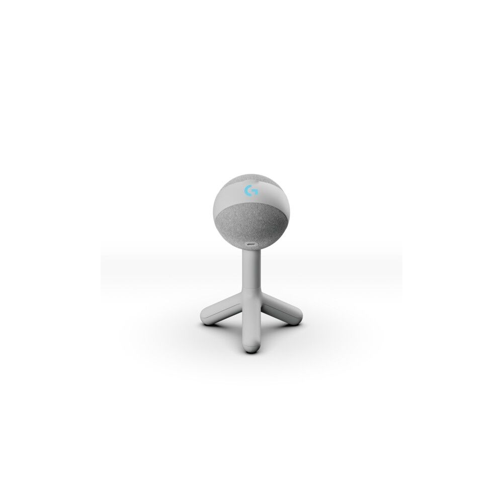 Геймърски микрофон Logitech Yeti Orb, за компютър, USB, с подсветка, бял