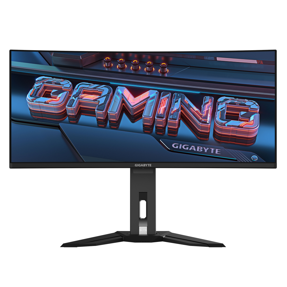 Геймърски монитор Gigabyte MO34WQC, 34", QD-OLED, WQHD, 3440x1440, 2xHDMI, DP, USB-C 3.0, черен