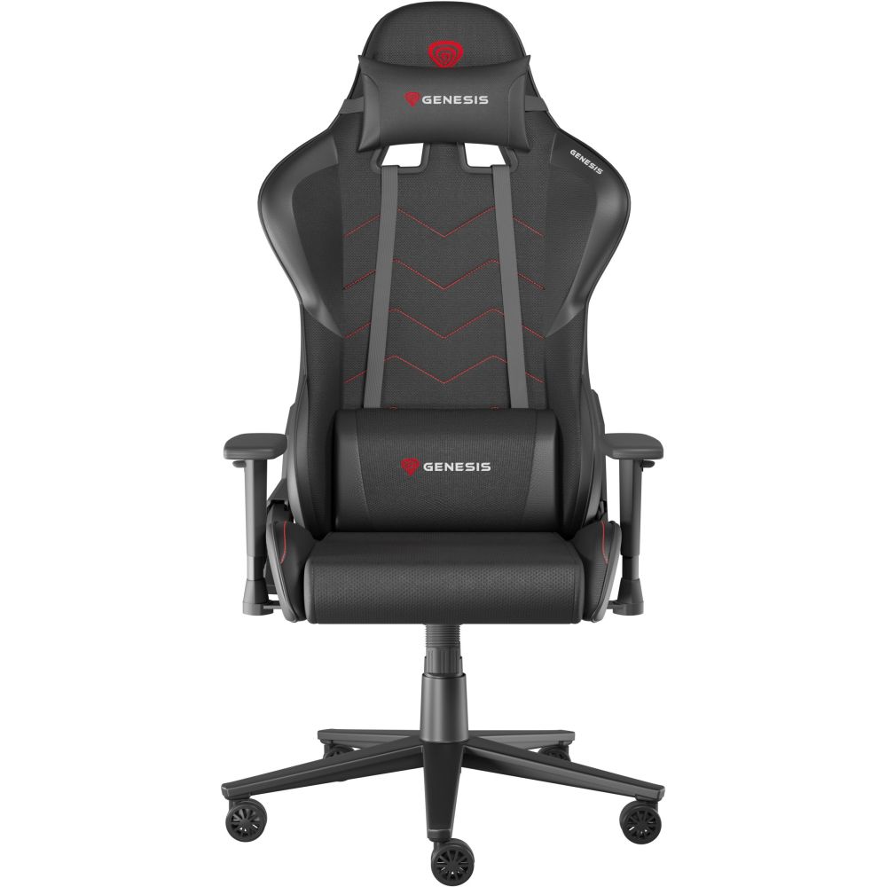 Геймърски стол Genesis Nitro 550 G2, еко кожа, PP база, регулируеми подлакътници, черен