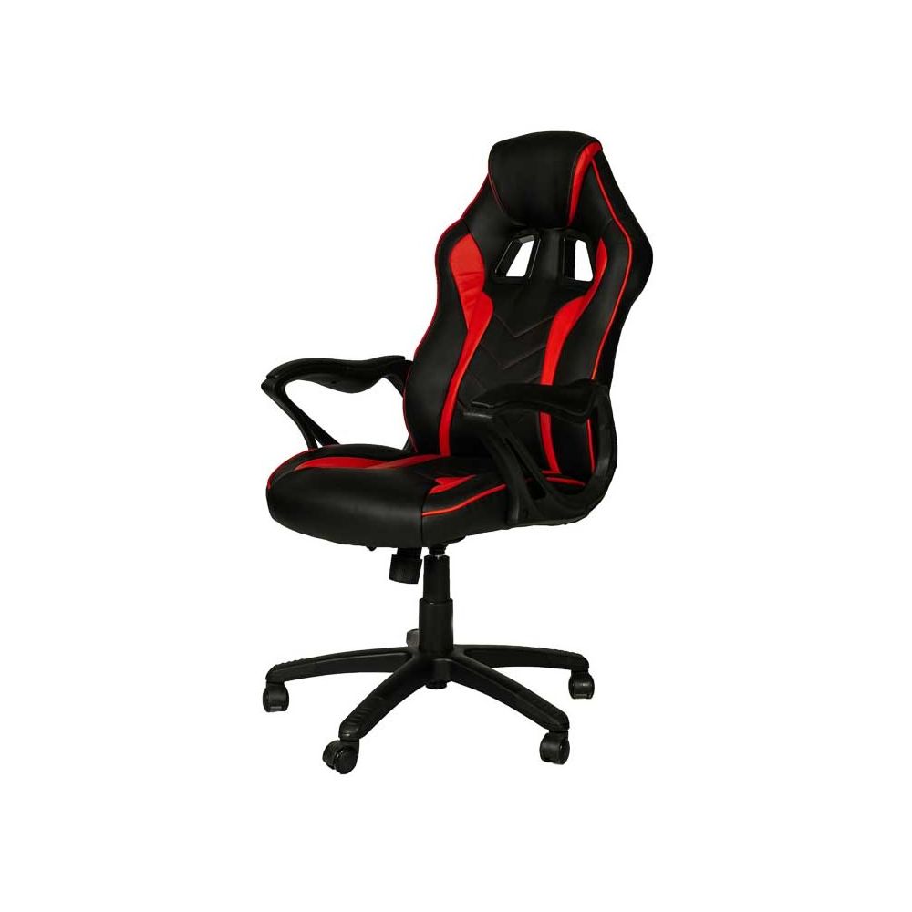 Геймърски стол PLAY 3 Red, еко кожа, PP база, фиксирани подлакътници, черен/червен