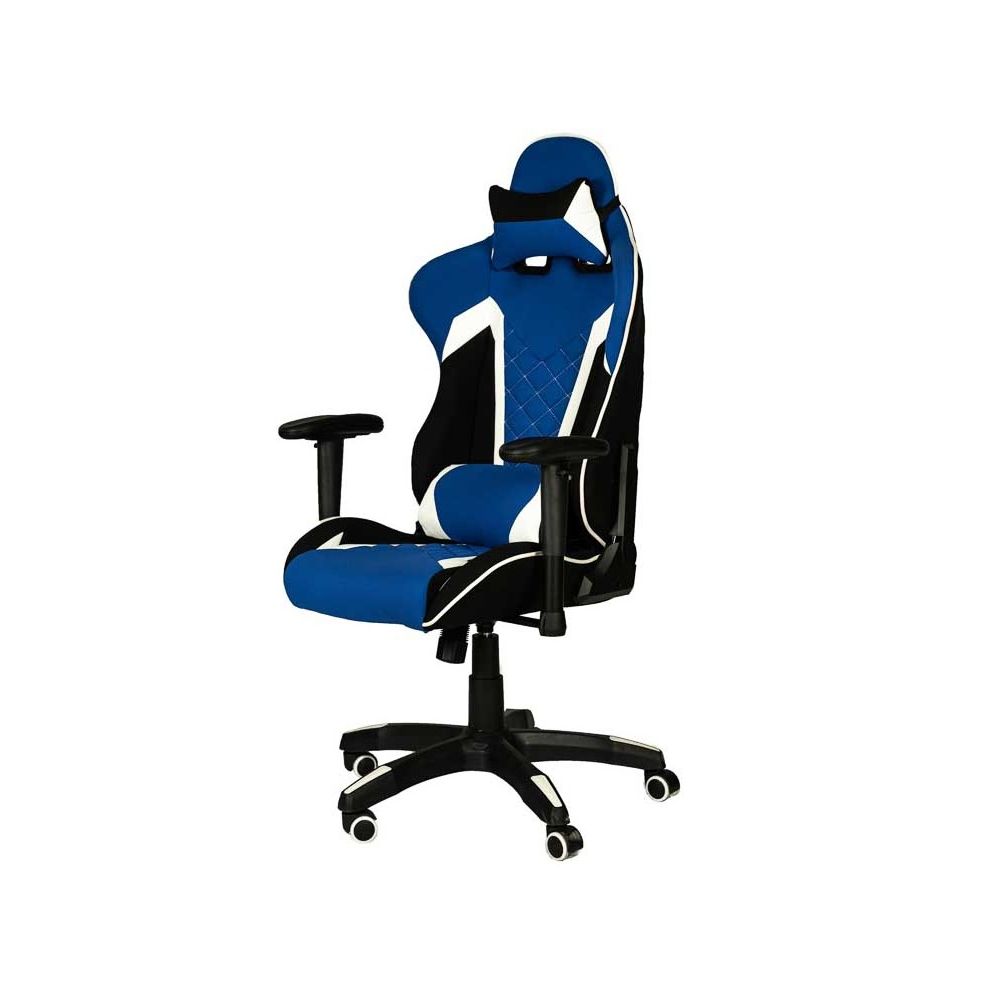 Геймърски стол PLAY 4 Blue, дамаска, PP база, регулируеми подлакътници, черен/син