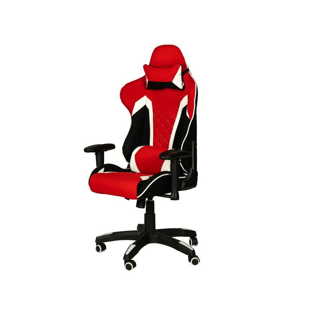 Геймърски стол PLAY 4 Red, дамаска, PP база, регулируеми подлакътници, черен/червен