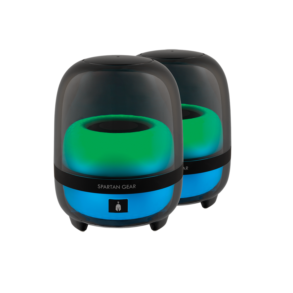 Геймърски тонколони Spartan Gear Alcman Large, Stereo 2.0, Bluetooth/3.5 мм жак (м), RGB, черни