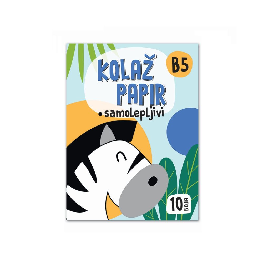 Гланцов блок за апликации LASTVA Collage Paper, самозалепващи листа, B5, 10 л., 10 цвята