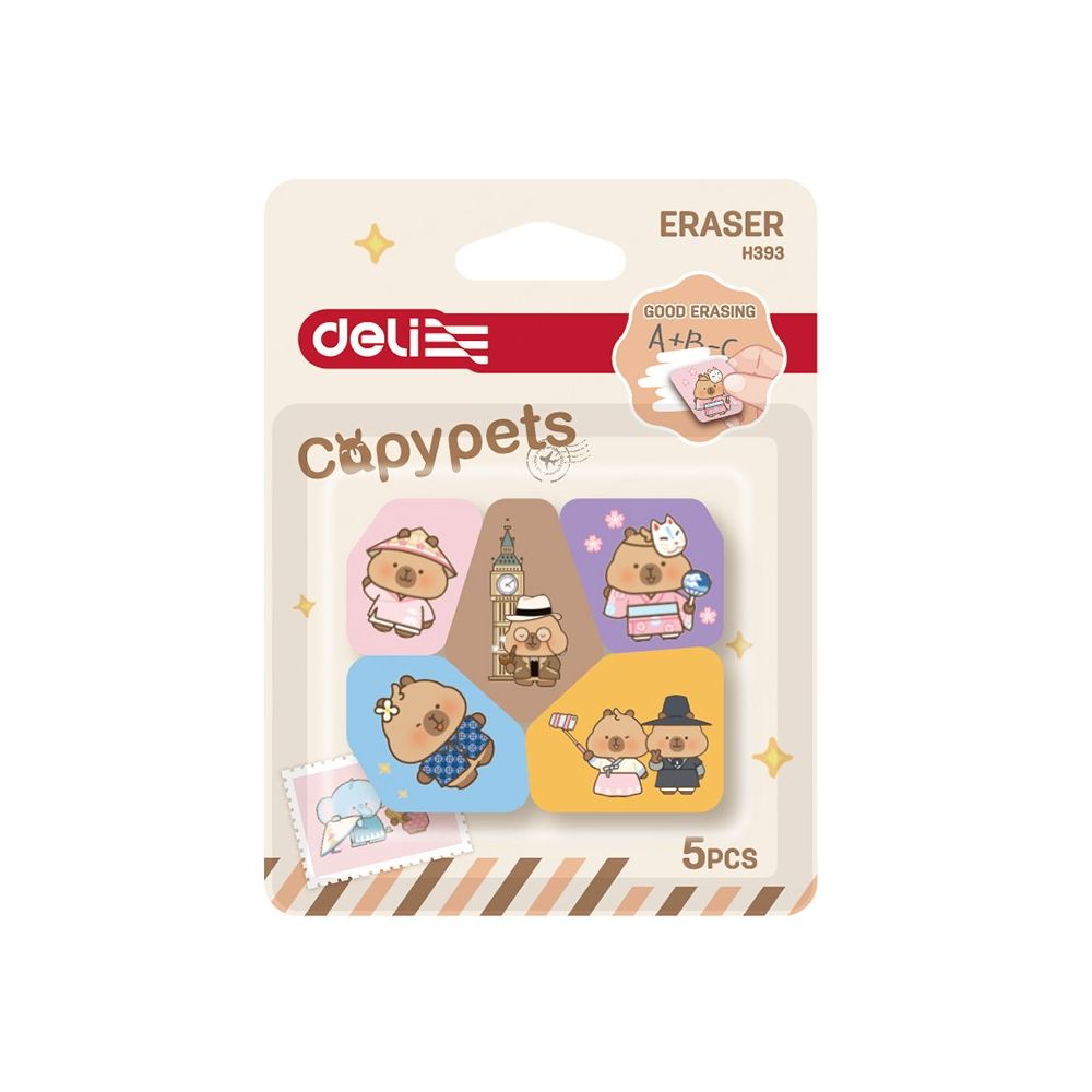 Гума за молив Deli Capypets EH393, 5 бр.