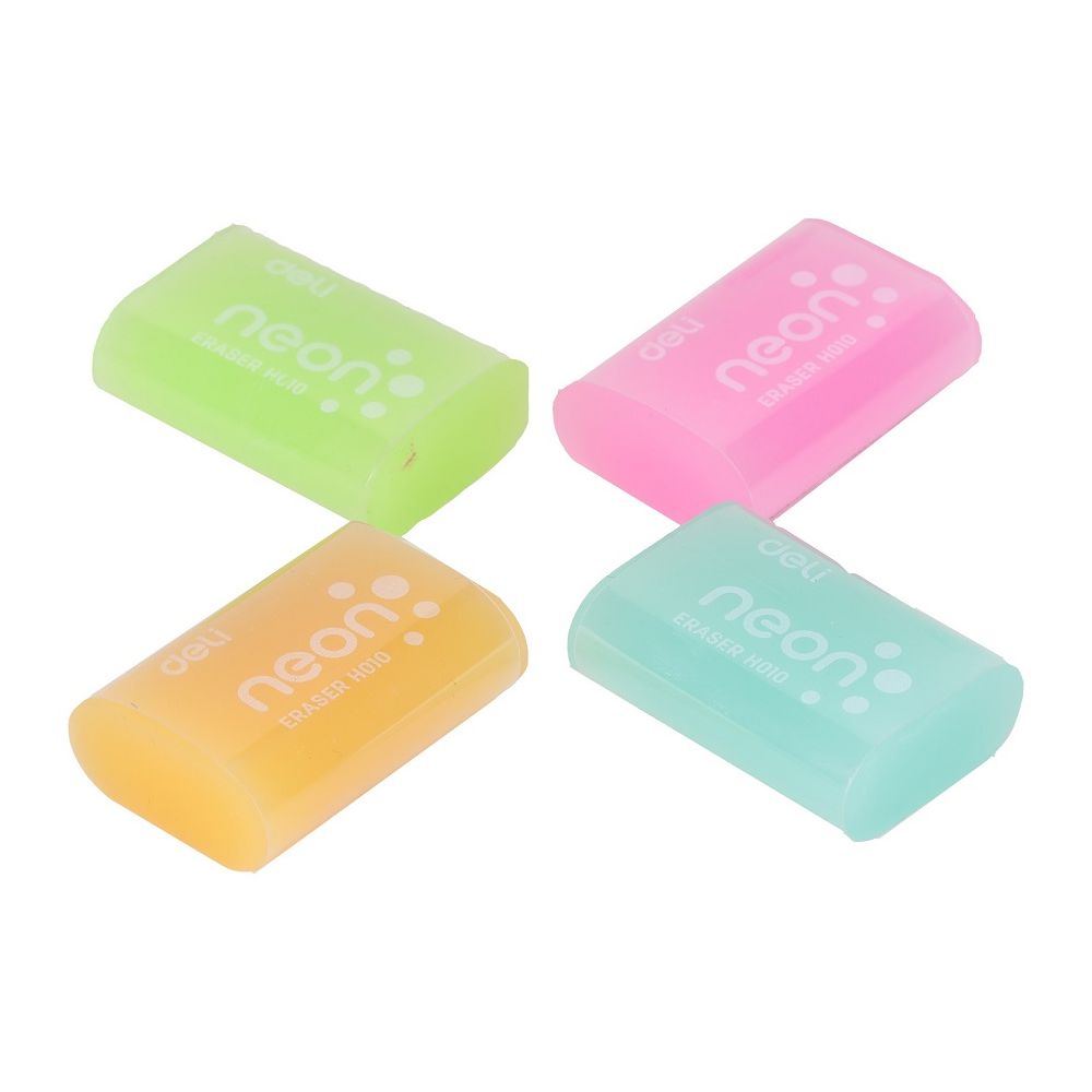 Гума за молив Deli Neon EH01000, 39х27х12 мм, цветна