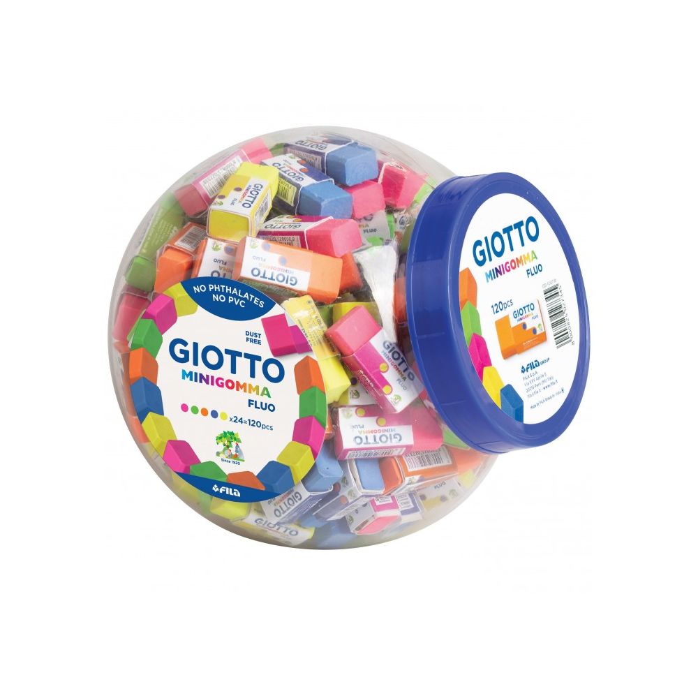 Гума за молив GIOTTO Minigomma Fluo, 14х16х13 мм, цветна