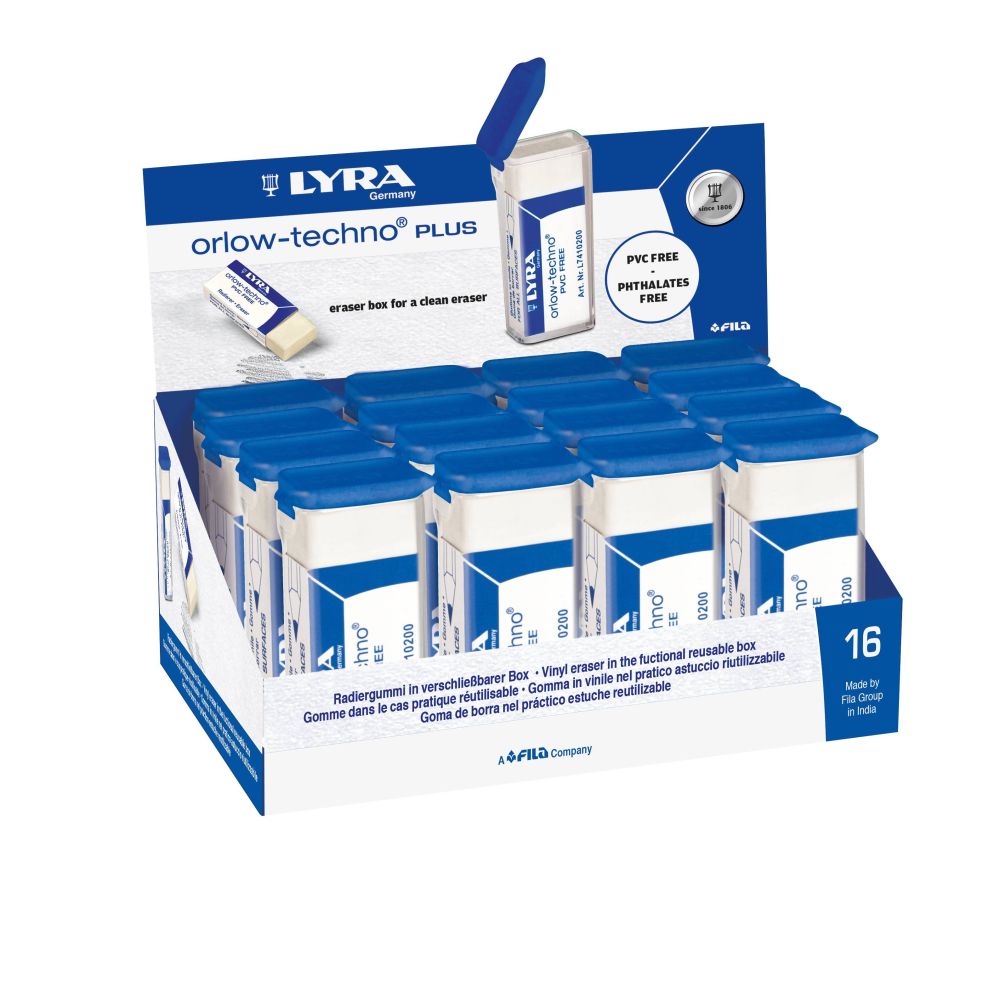 Гума за молив LYRA Orlow-Techno, 62х22х12 мм, в индивидуална кутия, бяла